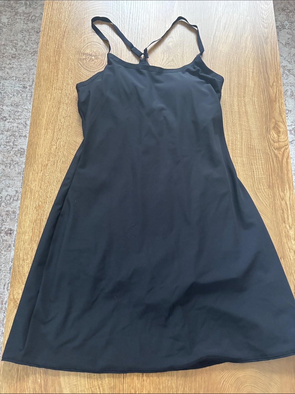 Black tennis dress with full built in shape wear and built in bra